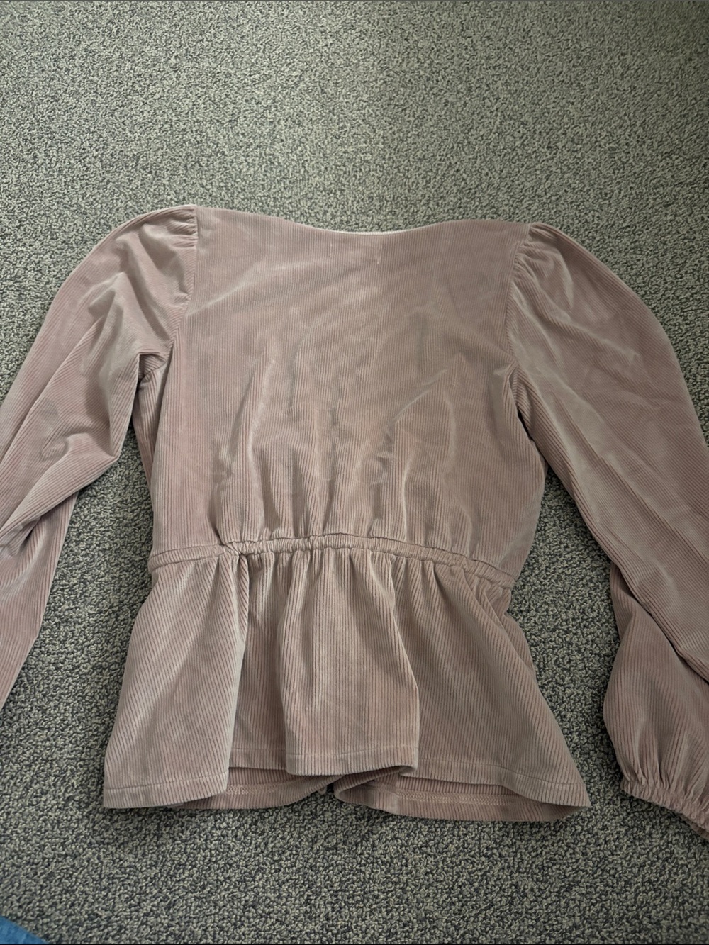 Madewell Mauve Ribbed Wrap Tie Blouse - Picture 5 of 5